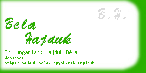 bela hajduk business card